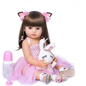 ZIYIUI Poupée Reborn 22 Pouces 55 Cm Réaliste Fille Plein Corps Silicone Vinyle Fait Main Bebe Reborn Nouveau-né Reborn Baby Dol
