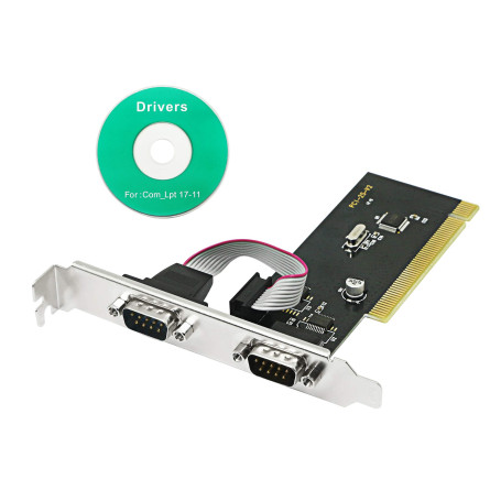 CERRXIAN Adaptateur de carte d'extension PCI vers 2 ports série DB9 vers 2 ports COM série série RS232