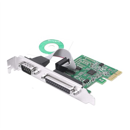 CERRXIAN Carte d'extension PCI-E vers RS232 Combo série parallèle DB9 + DB25 parallèle vers PCI-E 1 carte contrôleur