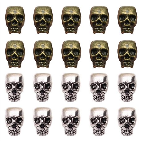 HAOBIN 20 pièces Perles de Crâne Crâne Couteau Longe Perle Perle en Charme de Tête de Mort Perle Crâne que Crâne Couteau Longe P