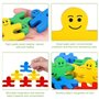 Fdit Jeu de Construction Créative Équilibre en Bois Jouets 16pcs / Jeu de Blocs Colorés de Dessin Animé