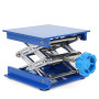 Ascenseur Plate-forme Laboratoire, 100 x 100 mm Bleu Laboratoire de Levage en Aluminium Galvanisé Support de Plate-forme Support