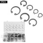 225pcs circlip Snap Clip de fixation rangement pour circlips de bague de retenue à pression interne et externe portable 18 taill