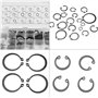 225pcs circlip Snap Clip de fixation rangement pour circlips de bague de retenue à pression interne et externe portable 18 taill
