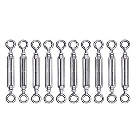 10 pièces M4 Tendeur Cable Tendeur Acier Inoxydable Réglable tendeurs à Lanterne Tendeur de Fil pour Corde Cable Fil à Linge Jar