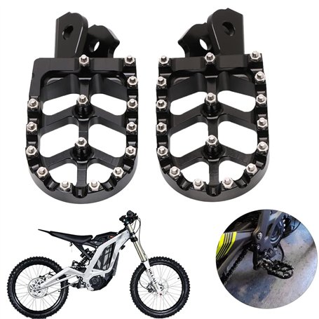 Repose-pieds de moto pour Sur Ron - Repose-pieds CNC pour Surron Light Bee Segway X260 X160 CRF150F CRF230F 03-19 - Noir