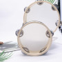 2 Pièces (6 Pouces Et 8 Pouces) Tambourin à Main En Bois, Tambourins avec Jingle Bells, Main Tambourin, Tambour Main En Bois à U