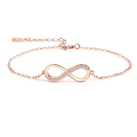 Dames Bracelet Rose Gold Cubic Zirconia 925 bijoux en argent Sterling pour femmes fille