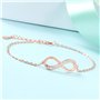 Dames Bracelet Rose Gold Cubic Zirconia 925 bijoux en argent Sterling pour femmes fille, symbole de l'infini amour cadeau pour l
