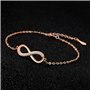 Dames Bracelet Rose Gold Cubic Zirconia 925 bijoux en argent Sterling pour femmes fille, symbole de l'infini amour cadeau pour l