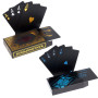 2 x Cartes de Poker en Plastique Professionnelles imperméables Noir Playing Cards Plastique PVC Cartes Texas Hold'em Poker Carte