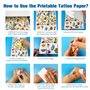 Papier Transfert Tatouage, Papier Tatouage Temporaire A4X12 Feuilles Transparent Papier de Tatouage à Imprimer, DIY Tatouage Tem