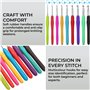 H&S Set Crochet Tricot - 9pcs - Kit Crochets en avec Poignée Douce en Caoutchouc - 12 Marquages de Points de Verrouillage - Aigu