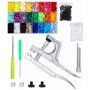 LEAZZLE Bouton Pression et de Pince Bouton Pression, 400 Jeux de Bouton Pression en Résine T5 de 24 Couleurs et de Pince Bouton 