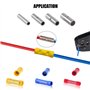 Glarks 220 pcs non isolés Connecteurs Butt Assortiment kit, 22–16/16–14/14–12/12–10 AWG Calibre sans fil électrique non isolés V