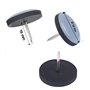 Lot de 16 patins ronds en téflon avec clou de diamètre 30 mm - 5 mm d'épaisseur - Revêtement PTFE - Patins pour chaise