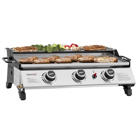 Royal Gourmet PD1303S – Plaque de cuisson à gaz portable de 61 cm avec plaque amovible pour barbecue au propane à 3 brûleurs