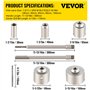 VEVOR Scie Cloche 5PCS Coffret de Scie Trépan 30mm 40mm 65mm 80mm 100mm Trépan Béton en Acier Carbone 2 Mèches 2 Bielles SDS PLU