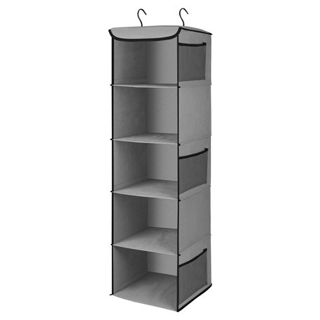 Flexzion Étagère Suspendue penderie pour Chaussures vêtements avec 5 casiers et 6 Poches latérales en Filet - Placard en Tissu O
