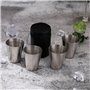16 Pcs 30 ml Mini Gobelet Inox Camping Verres à Liqueur vec 4 Pcs Étui en Cuir