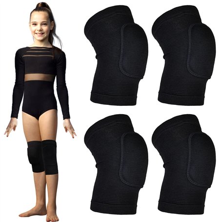 Lot de 2 paires de genouillères pour enfants de 7 à 12 ans avec protection épaisse pour danse