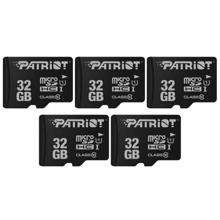 Patriot Memory Carte Mémoire Flash MicroSD LX Serie 32Go - PSF32GMDC105 - Paquet de 5