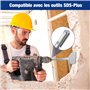 WORKPRO Burin SDS Plus pour Carrelage, 165x75 mm Burin Plat, Burin à Carrelage Professionnel, Burin pour Sol Stratifié et Moulur