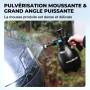 HAUSHOF Pulverisateur Mousse Manuel 2 L, Pulvérisateur à Pression à Main avec 2 Buses Réglables, pour Lavage Voiture, Nettoyage