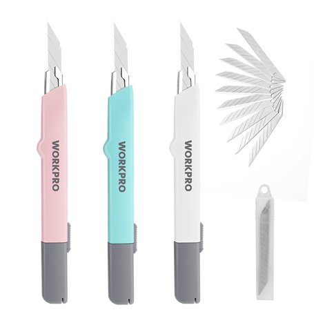 WORKPRO Lot de 3 Cutters Professionnels