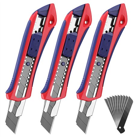 WORKPRO Lot de 3 Cutters Professionnels