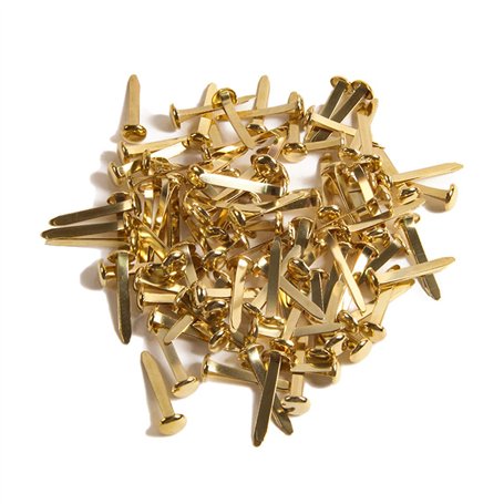 Lot de 100 mini attaches parisiennes rondes en métal pour scrapbooking Doré