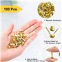 Lot de 100 mini attaches parisiennes rondes en métal pour scrapbooking Doré