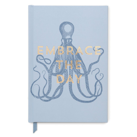 Designworks Ink Vintage Sass JB86-1093EU Carnet de notes à couverture rigide Motif Embrace The Day Bleu 14
