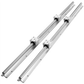 VEVOR Rail de Guidage Linéaire SBR16 1000 mm 2PCS Rails Linéaires 1000 mm 4PCS Blocs Roulement SBR16UU Kit Glissières à Roulemen