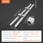 VEVOR Rail de Guidage Linéaire SBR16 1000 mm 2PCS Rails Linéaires 1000 mm 4PCS Blocs Roulement SBR16UU Kit Glissières à Roulemen