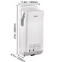 VEVOR Sèche-Mains Automatique 2000W Sèche Main Air Pulsé Électrique Commercial ABS Super Puissant Filtration HEPA 43℃ Moteur à B