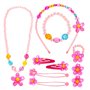 Hifot Bijoux Enfants Petites Filles Collier Bracelet Bague Boucles d'oreilles Clip Pinces à Cheveux Set