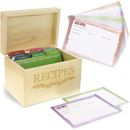 Juvale Coffret en Bois d'Organisation de Recettes
