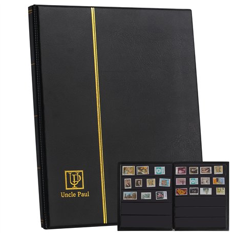Album de timbres 120 pochettes - Porte-timbres en cuir synthétique de différentes tailles