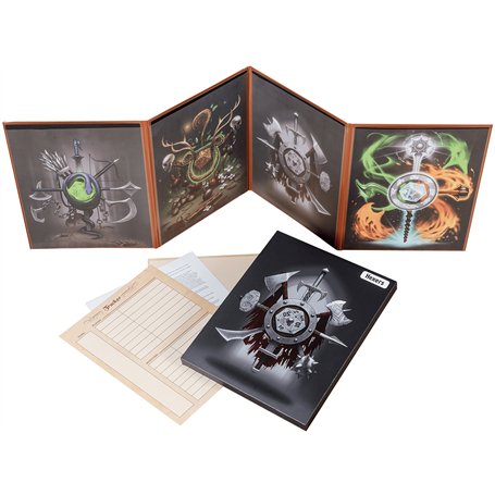 Hexers Game Master Screen - Dungeons and Dragons D&D DND DM Pathfinder RPG Role Playing Compatible - 4 Customizable Panels - Ins