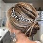 JUSTUSNX Coiffe de mariée en cristal argenté pour femme et fille