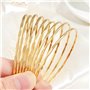 Jascatin Lot de 9 bracelets joncs multicouches en métal doré à motif géométrique brillant pour femme, Métal