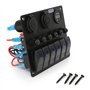 Rupse 6 Gang Panneau de Interrupteur à Bascule 12V/24V Étanche IP65 Panneau de Commutateur pour Bateau Camion Voiture RV Marine 