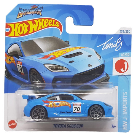 Hot Wheels Toyota GR86 Cup Toni Breidinger HW J-Imports 10/10 (203/250) HRY77 Bleu 2024 + Protecteur Short Card Frikimonkey