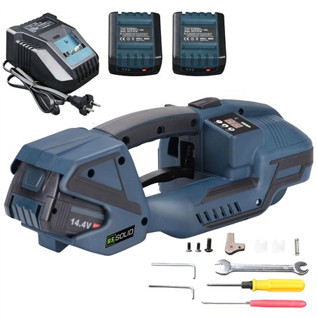 U.S. SOLID Machine de cerclage électrique avec écran LCD pour bandes PP PET 13-16mm - 2 x 4000mah Machine de cerclage automatiqu