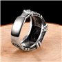 CYSJ Bague, Vintage Véritable 925 Argent Sterling Bague en Pierre Noire Homme Femme Vierge Marie Anneaux Zircone Cubique Onyx Bi