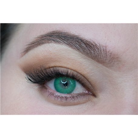 MYSALENS® Lentilles De Contact De Couleur Hidrocor Emerald Emeraude Naturelle très haute opacité Kit De Rangement Boitier Pince