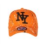 Hip Hop Honour Casquette NY Orange Noire et Blanche Look Tags Streetwear Baseball Paynter - Mixte