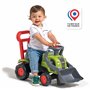 FALK - Porteur Tracteur Claas - Barre d'aide à la Marche - Dès 12 Mois - Pelle Frontale - 90% de Plastique recyclé - Fabriqué en