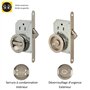 Yale Kit Serrure pour Porte Coulissante - Serrure à condamnation et Poignées cuvettes rondes encastrables - Ø intérieur poignées